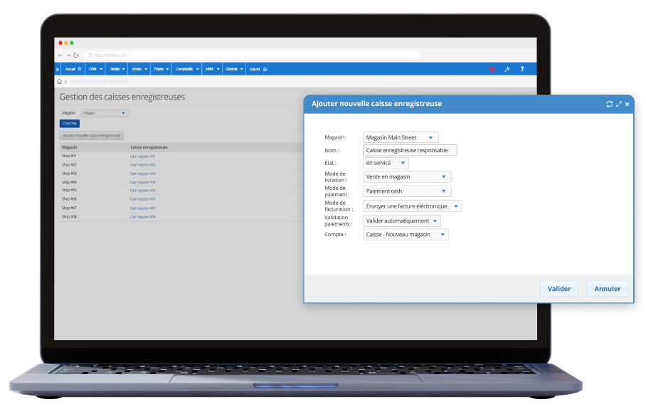 gestion de caisse enregistreuse